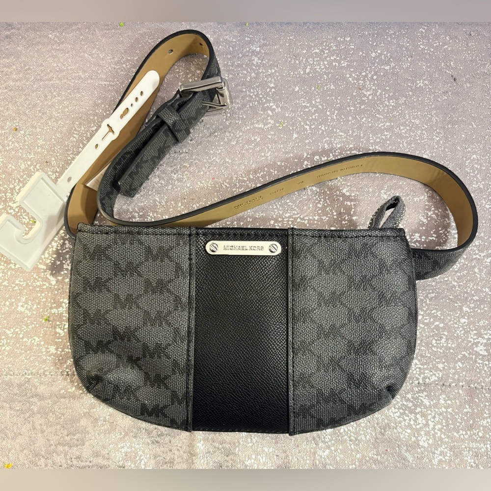 Michael Kors Black and Gray Belt Purse